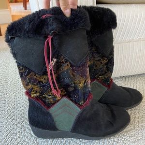 Vintage Fur Tecnica Italian Apres Ski Boot Size 7